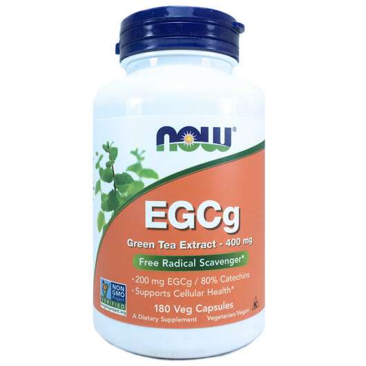 Основне фото товара Now, EGCg 400 mg, Екстракт Зеленого Чаю, 180 капсул