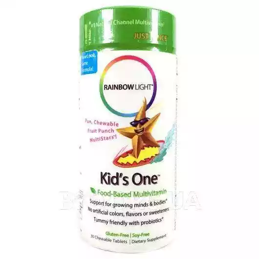 Фото товара Kid's One MultiStars Food-Based Multivitamin Fruit Punch 30 Chewable Tablets