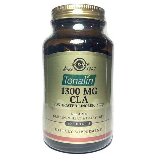 Основне фото товара Solgar, Tonalin CLA 1300 mg, Лінолева кислота, 60 капсул