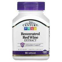 21st Century, Ресвератрол, Resveratrol Red Wine Extract, 90 ка...