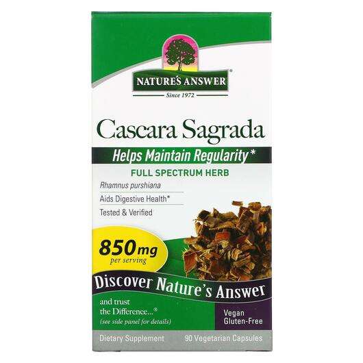 Основное фото товара Nature's Answer, Каскара, Cascara Sagrada 425 mg, 90 капсул
