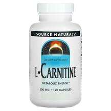 Source Naturals, L-Carnitine 500 mg, L-Карнітин, 120 капсул
