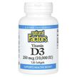 Фото товара Vitamin D3 250 mcg 10000 IU, Витамин D3 Холекальциферол, 120 капс