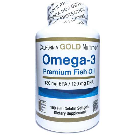 Основне фото товара California Gold Nutrition, Omega-3 Premium Fish Oil, Омега-3, ...