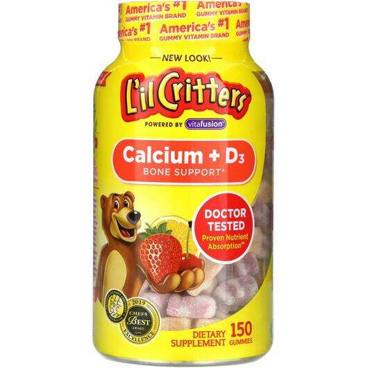Основне фото товара Calcium + D3 Bone Support Natural Fruit Flavors, Зміцнення кіс...