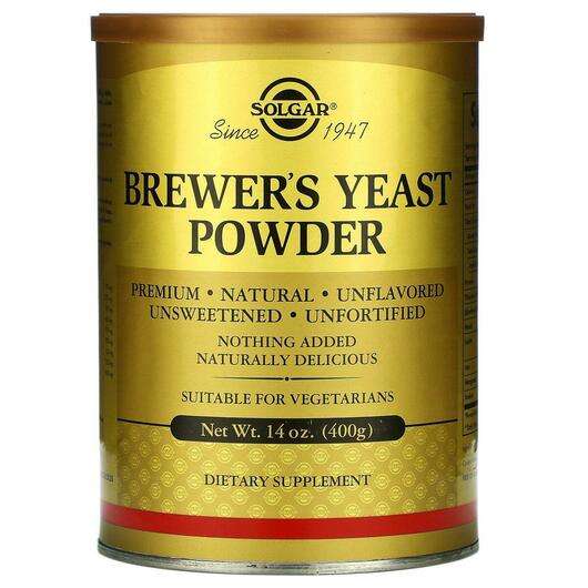 Основное фото товара Solgar, Пивные дрожжи, Brewer's Yeast Powder, 400 г