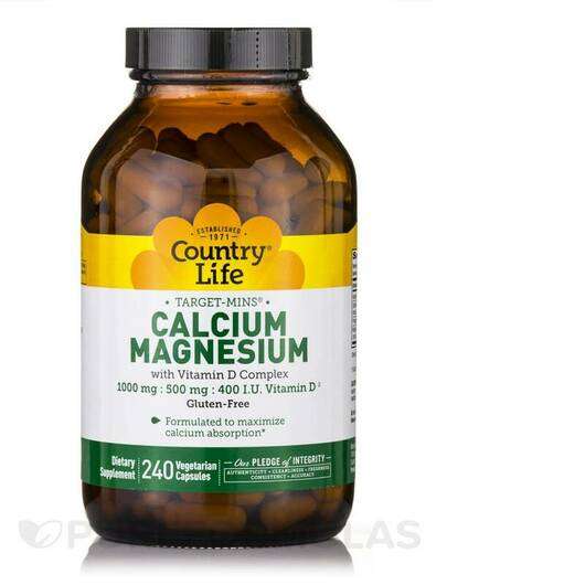 Основное фото товара Country Life, Кальций Магний D3, Target-Mins Calcium-Magnesium...