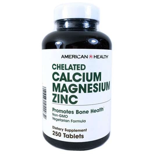 Основне фото товара American Health, Chelated Calcium Magnesium Zinc, Кальцій магн...