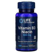 Life Extension, Витамин B3 Ниацин 500 мг, Vitamin B3 Niacin 50...