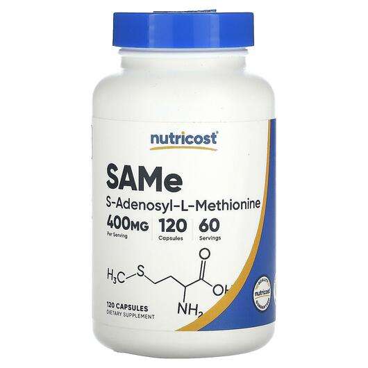 Основне фото товара Nutricost, SAMe 400 mg, S-Аденозил-L-метионін, 120 капсул