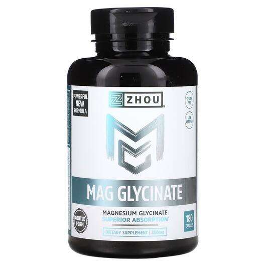 Основное фото товара Zhou Nutrition, Глицинат Магния, Mag Glycinate 87 mg, 180 капсул
