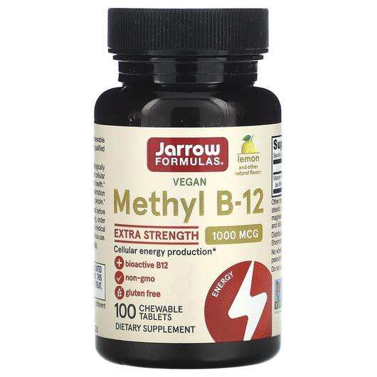 Основне фото товара Jarrow Formulas, Methyl B-12, Метил B-12 Лимон 1000 мкг, 100 п...