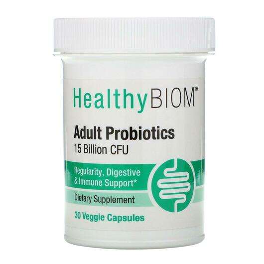 Основное фото товара HealthyBiom, Пробиотики, Adult Probiotics 15 Billion CFU, 30 к...