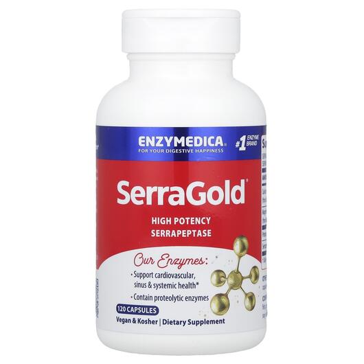 Основное фото товара Enzymedica, Серрапептаза, SerraGold, 120 капсул