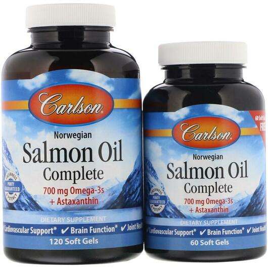 Основное фото товара Carlson, Масло дикого лосося, Norwegian Salmon Oil Complete 12...