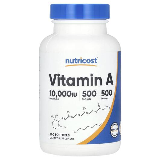 Основное фото товара Vitamin A 10000 IU Основное фото товара Nutricost, Витамин А Ретинол, Vitamin A 10000 IU, 500 капсул