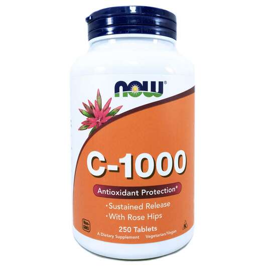 Основне фото товара Now, C-1000, Вітамін C 1000 мг, 250 таблеток