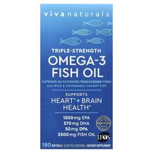 Omega-3 Fish Oil Triple-Strength Омега 3 Viva Naturals