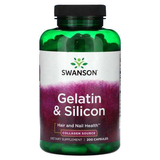 Основне фото товара Swanson, Gelatin & Silicon, Желатин, 200 капсул
