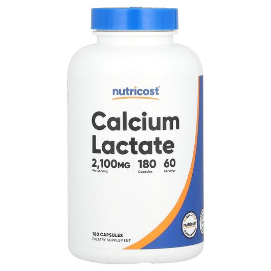 Основное фото товара Nutricost, Кальций, Calcium Lactate 2100 mg, 180 капсул