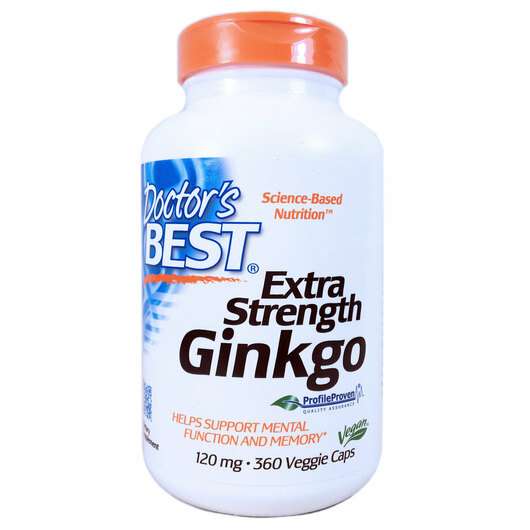 Основне фото товара Doctor's Best, Extra Strength Ginkgo, Гінкго білоба 120 мг, 36...