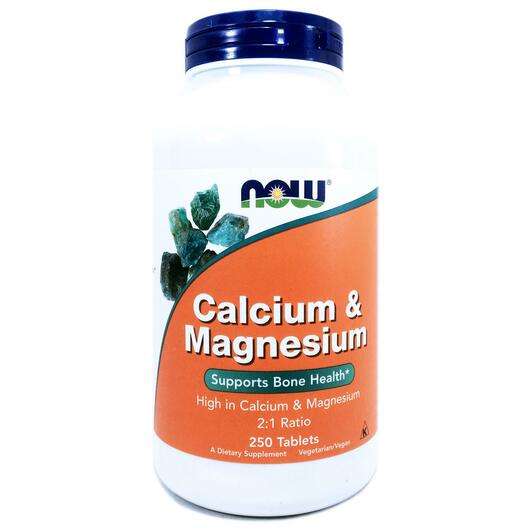 Основне фото товара Now, Calcium & Magnesium, Кальцій і Магній, 250 таблеток