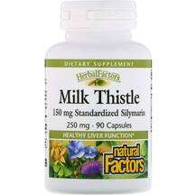 Natural Factors, Herbal Factors Milk Thistle 250 mg, 90 Capsules