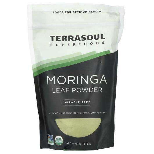Основне фото товара Terrasoul Superfoods, Moringa Leaf Powder, Моринга, 340 г