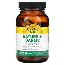 Country Life, Nature's Garlic 500 mg, Екстракт Часнику, 90 капсул