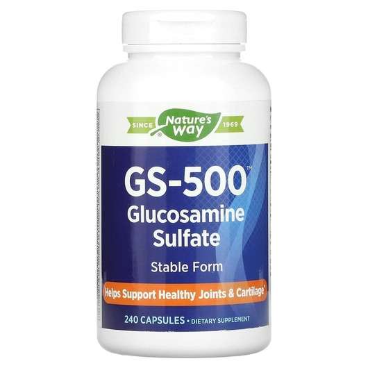 Основное фото товара Nature's Way, Глюкозамин Хондроитин, GS-500 Glucosamine Sulfat...