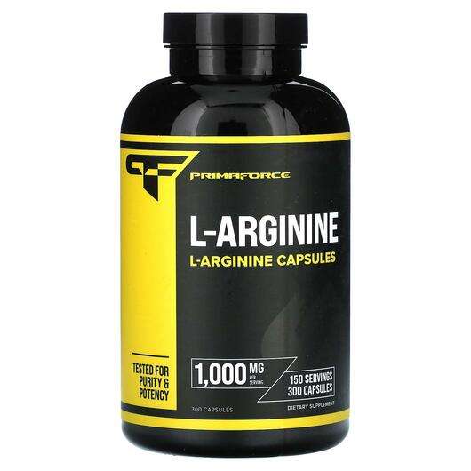 Основне фото товара Primaforce, L-Arginine 1000 mg, L-Аргінін, 300 капсул