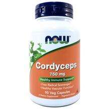 Now, Cordyceps 750 mg, Кордицепс 750 мг, 90 капсул