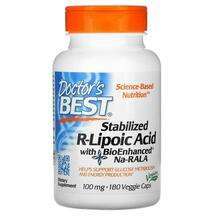 Doctor's Best, R-Lipoic Acid BioEnhanced Na-RALA 100 mg, 180 V...