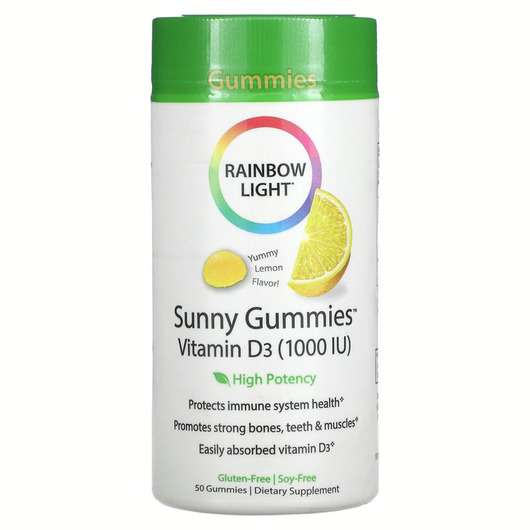 Основное фото товара Rainbow Light, Витамин D3, Sunny Gummies Vitamin D3, 50 конфет