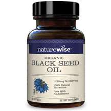 Naturewise, Organic Black Seed Oil, Олія Чорного Кмину 1250 мг...