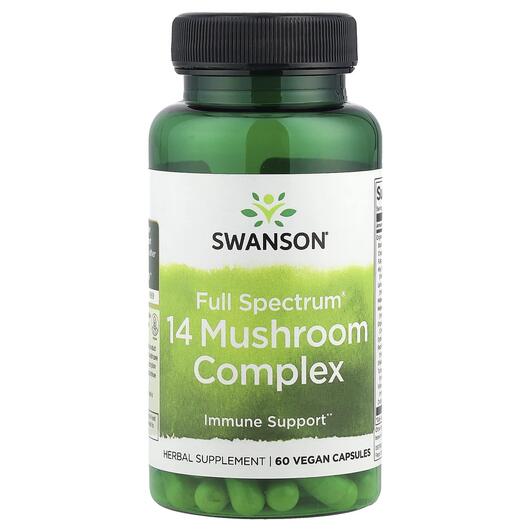 Основне фото товара Swanson, Full Spectrum 14 Mushroom Complex, Гриби, 60 капсул