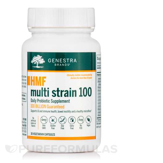 Основное фото товара Genestra, Пробиотики, HMF Multi Strain 100, 30 капсул