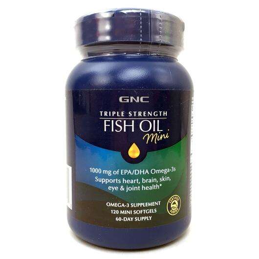 Основне фото товара GNC, Triple Strength Fish Oil Mini, Омега 3, 120 капсул