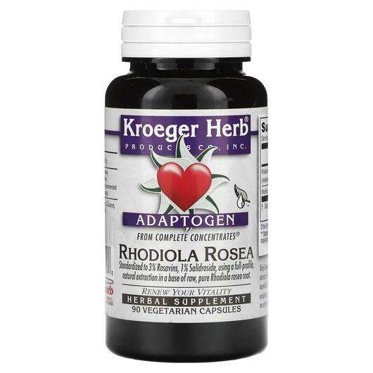 Основне фото товара Kroeger Herb, Adaptogen Rhodiola Rosea, Родіола, 90 капсул