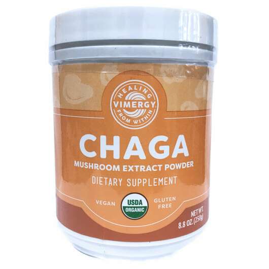 Основне фото товара Vimergy, Chaga Mushroom Extract Powder, Гриби Чага, 250 г