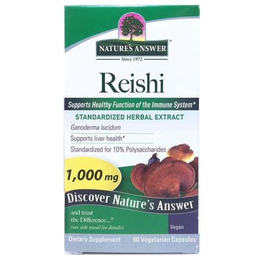 Основне фото товара Nature's Answer, Reishi Standardized Herbal Extract 1000 mg, Г...