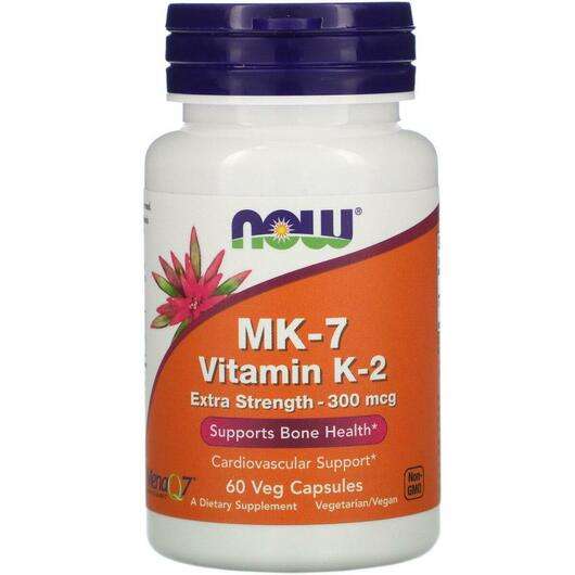 Основне фото товара Now, MK-7 Vitamin K-2 Extra Strength 300 mcg, Вітамін K2 MK-7 ...