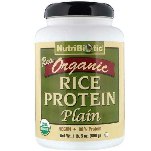 Основне фото товара NutriBiotic, Raw Organic Rice Protein Plain, Рисовий протеїн, ...