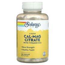 Solaray, 1:1 Ratio Cal-Mag Citrate with Vitamin D-2, 180 Vegcaps