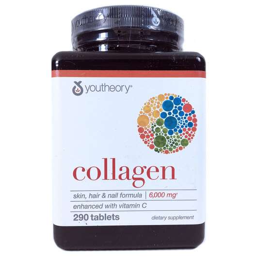 Основне фото товара Youtheory, Collagen 6000 mg, Колаген, 290 таблеток