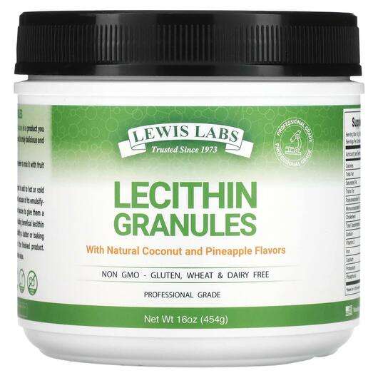 Основне фото товара Lewis Labs, Lecithin Granules, Лецитин у Гранулах, 454 г