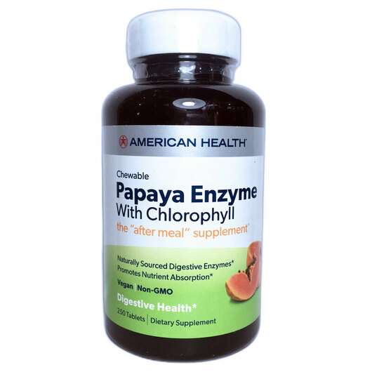 Основное фото товара American Health, Ферменты Папайи с Хлорофиллом, Papaya Enzyme ...