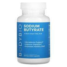 BodyBio, Sodium Butyrate, Бутират натрію, 100 капсул