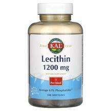 KAL, Lecithin 1200 mg, Лецитин, 100 капсул
