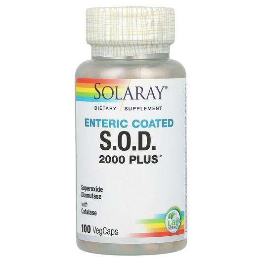 Основне фото товара Solaray, S.O.D. 2000 Plus, Супероксиддисмутаза, 100 капсул